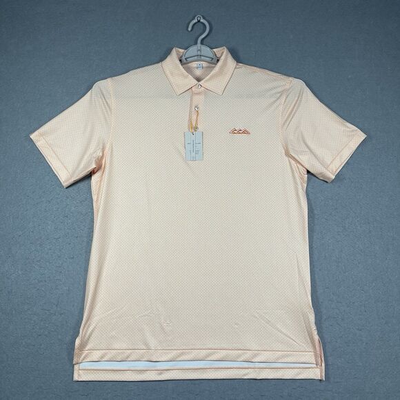 Peter Millar Polo Shirt Mens Medium Orange Summer Comfort Golf Tennis Preppy - Picture 1 of 7